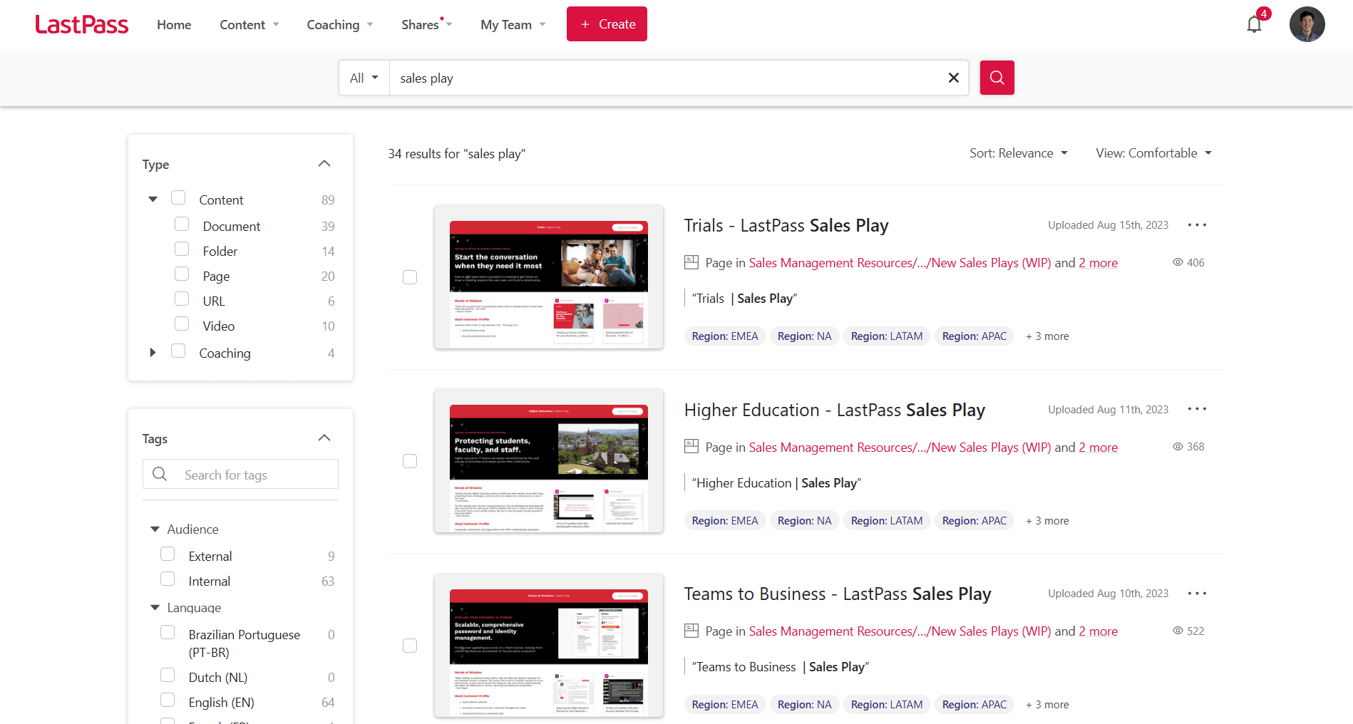Pages LastPass