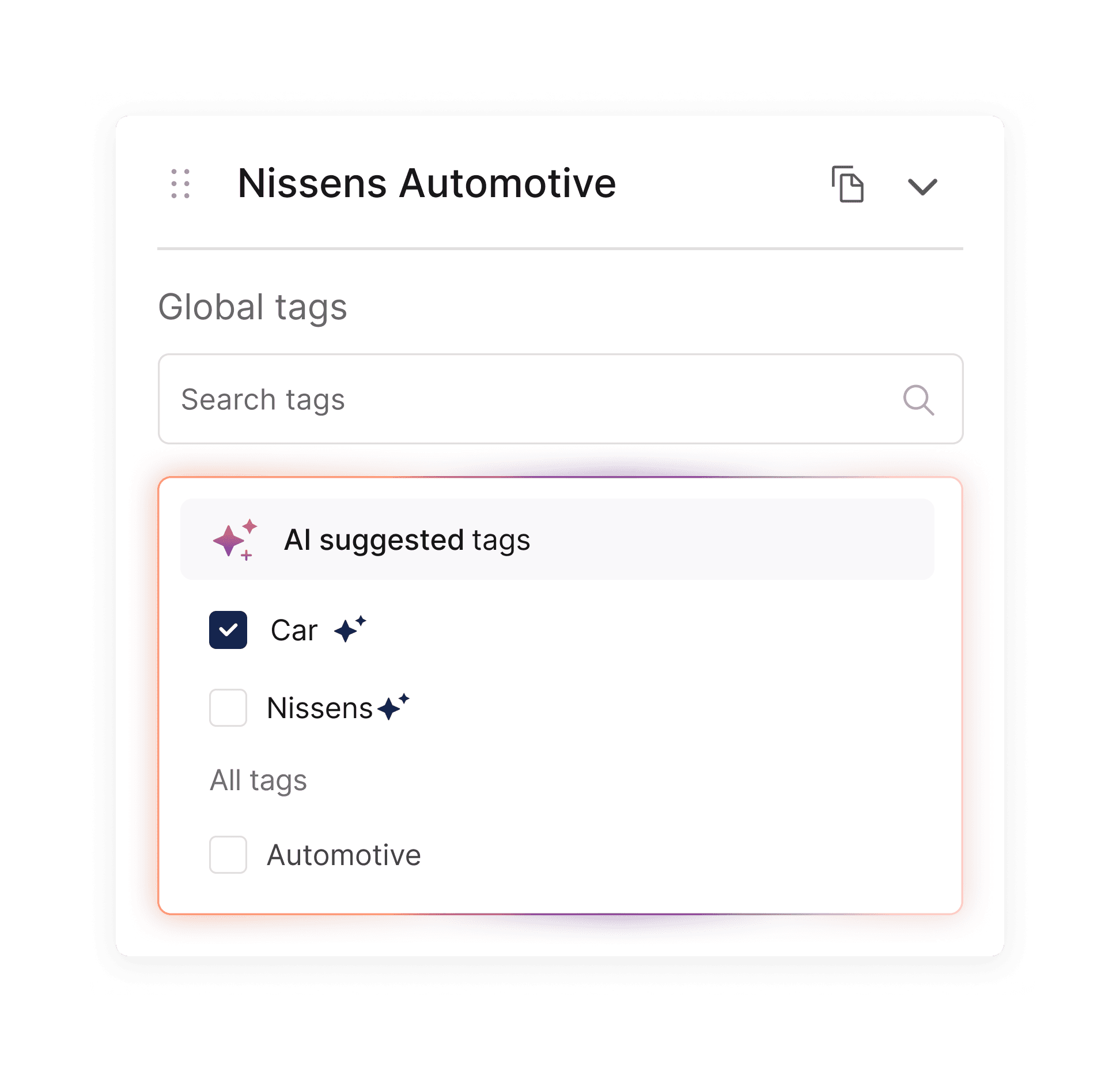 AI Naming and Tagging suggested tag