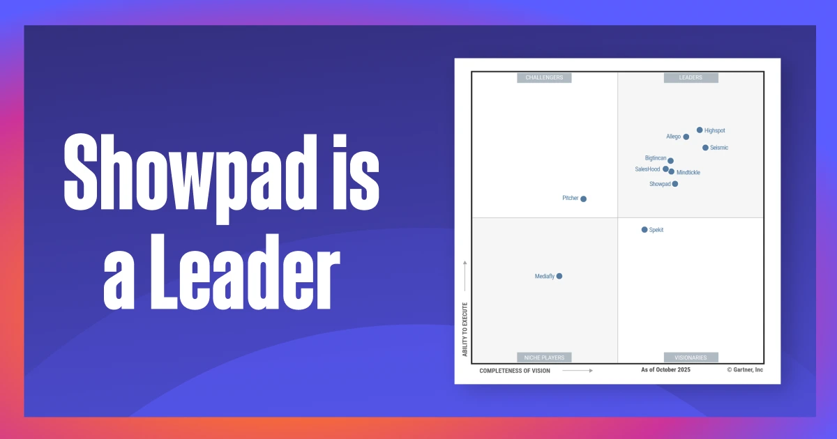 Showpad named a Leader in the 2025 Gartner® Magic Quadrant™ for Revenue Enablement Platforms