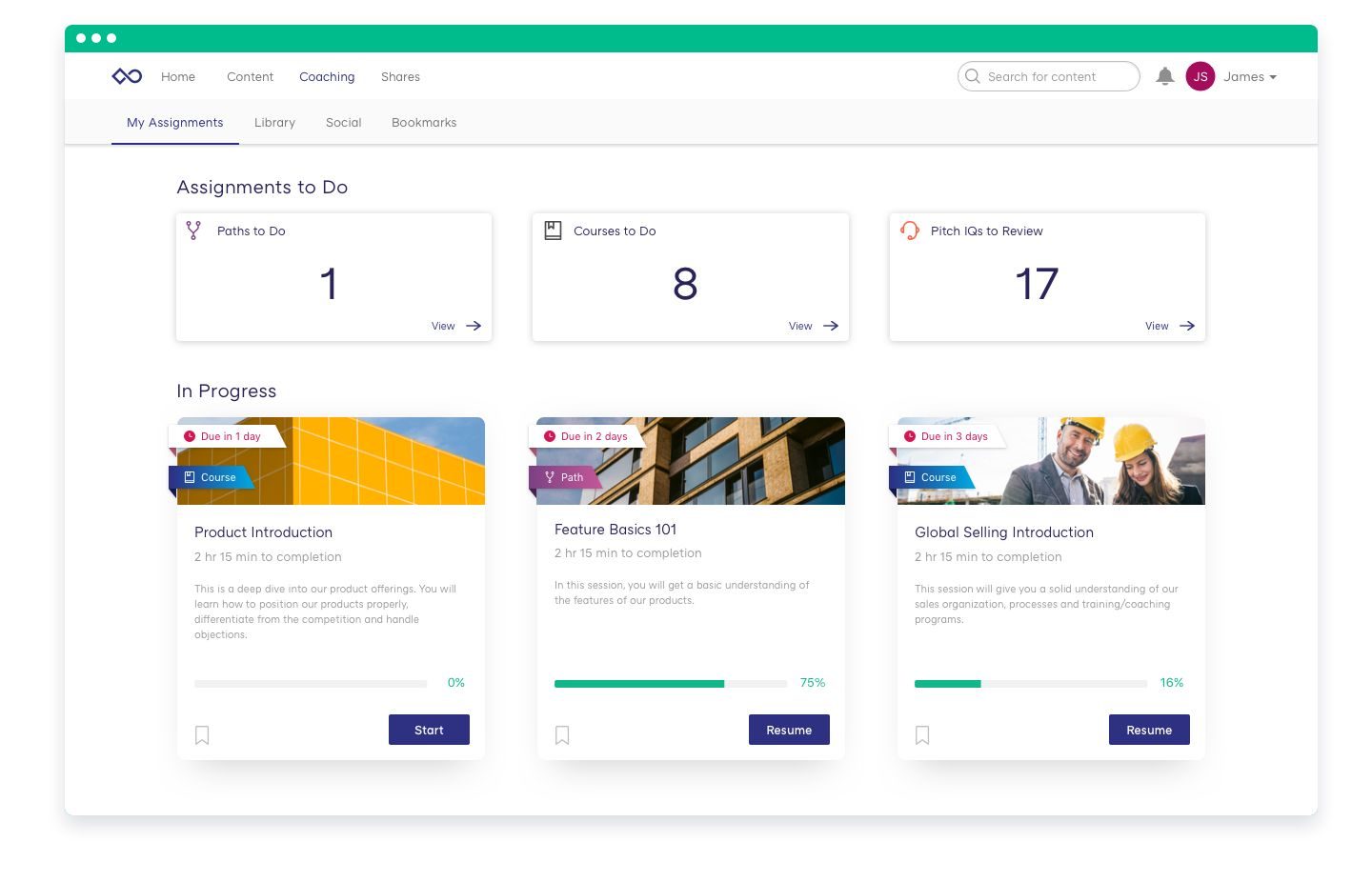 Engage your salespeople with training and recorded sales presentations